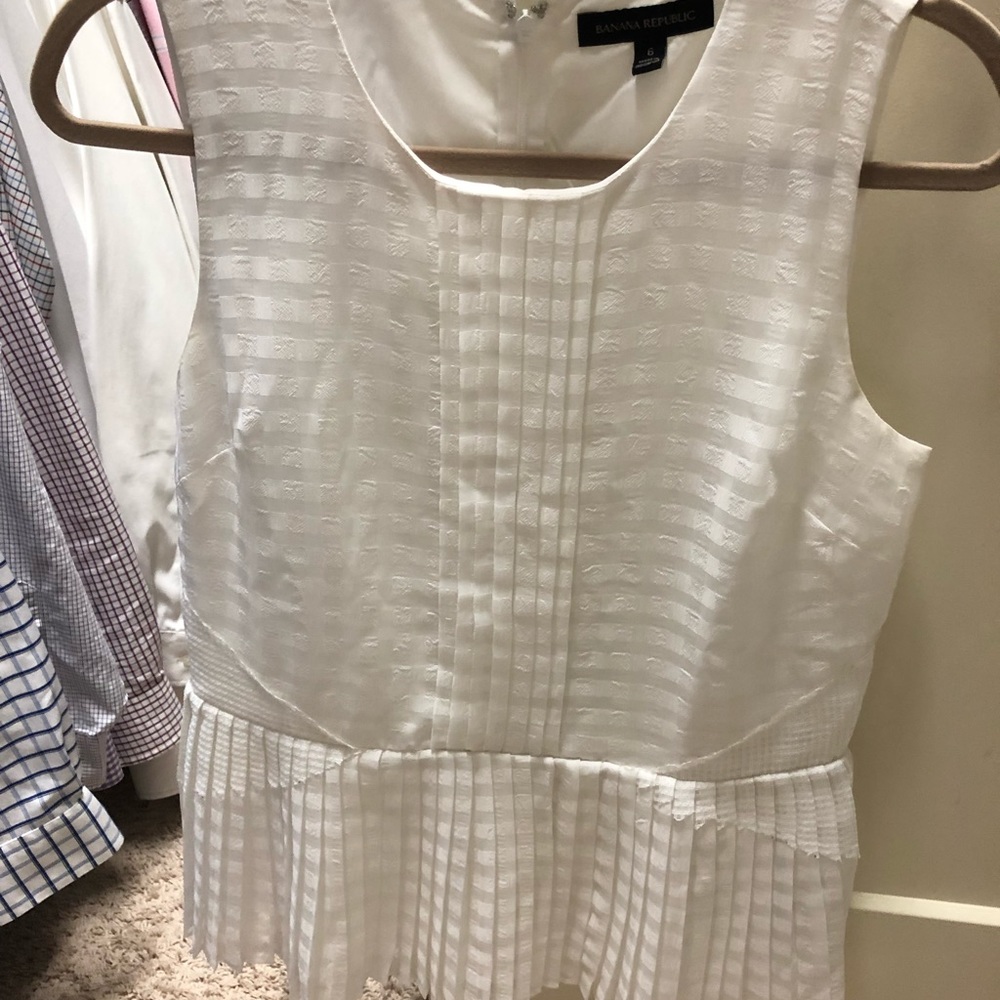 Banana republic gingham peplum too sz 6
